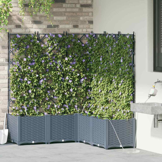 Garten-Pflanzgefäß 5 pcs Hellgrau Kunststoff