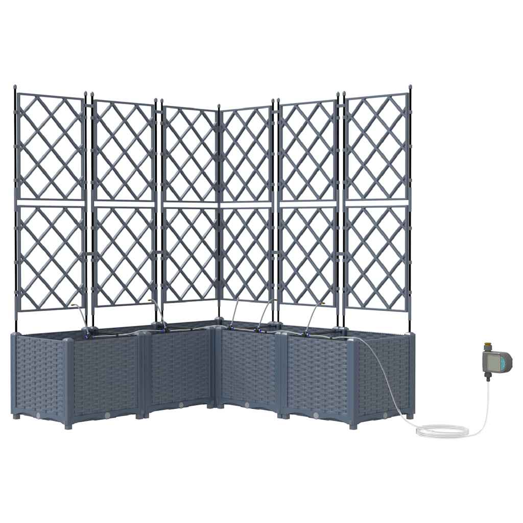 Garten-Pflanzgefäß 5 pcs Hellgrau Kunststoff