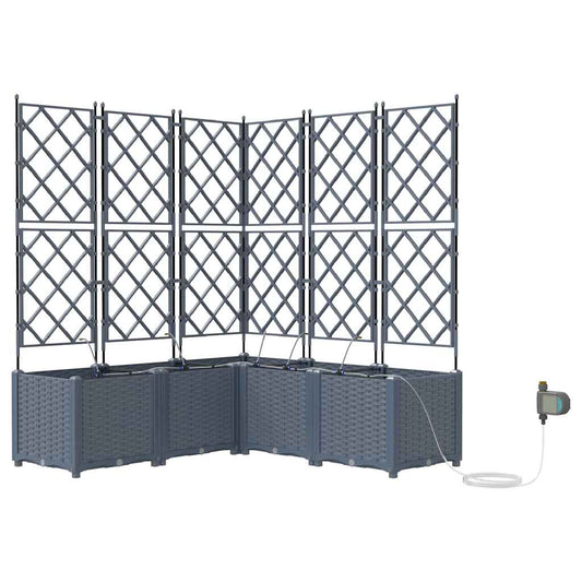 Garten-Pflanzgefäß 5 pcs Hellgrau Kunststoff