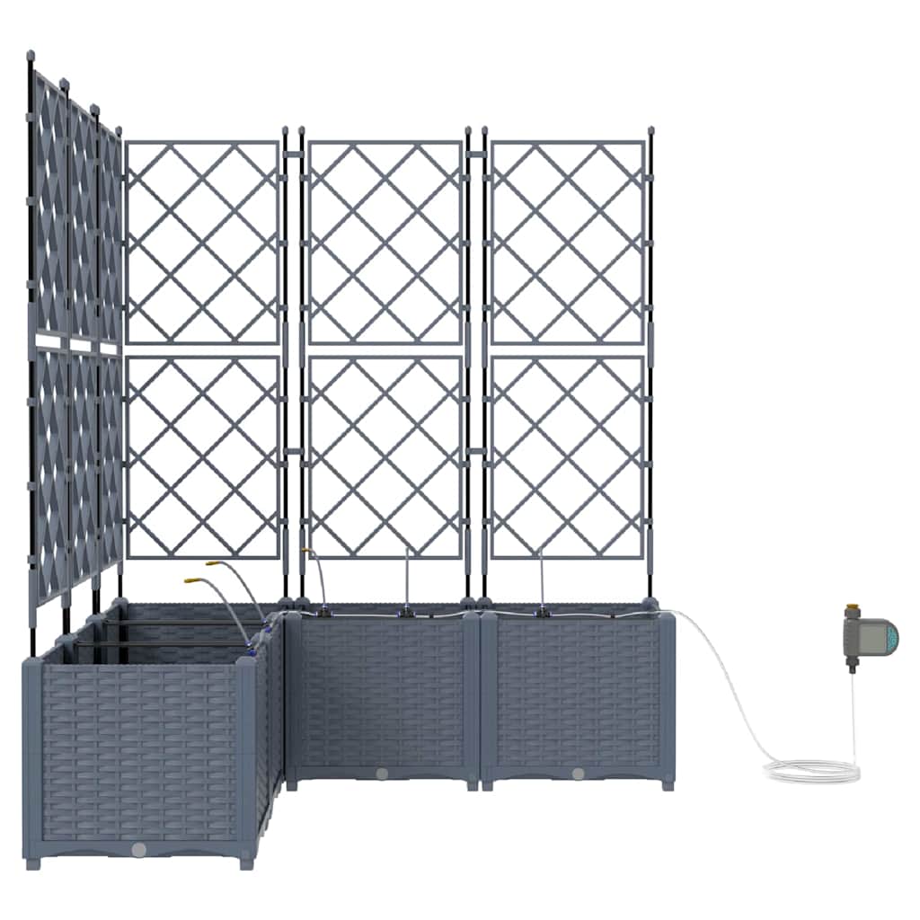 Garten-Pflanzgefäß 5 pcs Hellgrau Kunststoff