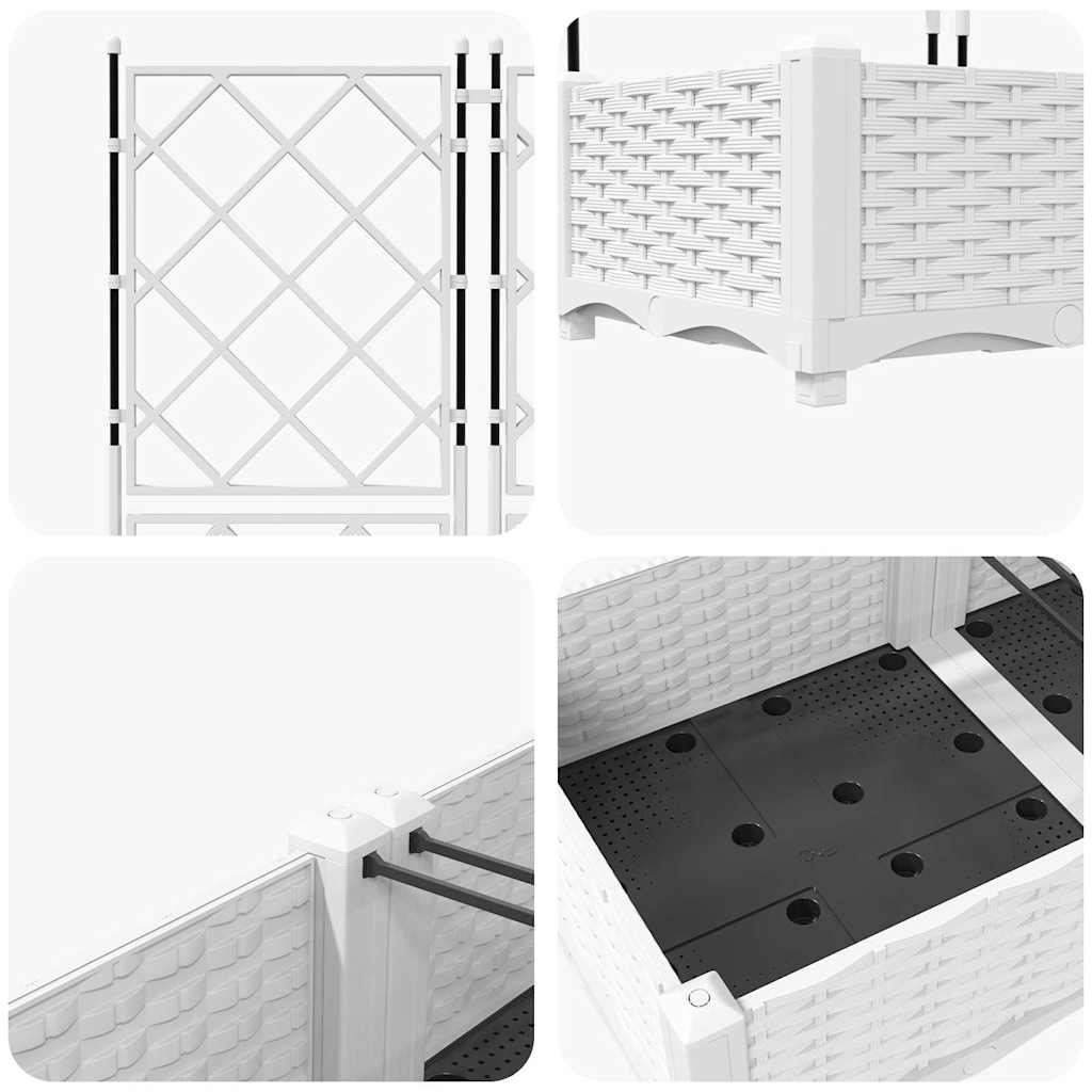 Garten-Pflanzgefäß 5 pcs Weiß 120 x 120 x 125,5 cm Kunststoff