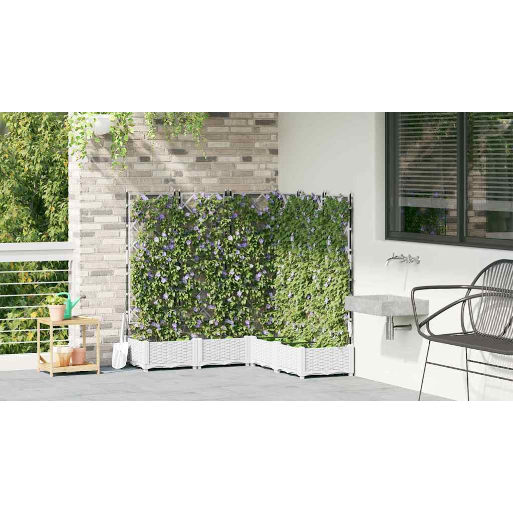 Garten-Pflanzgefäß 5 pcs Weiß 120 x 120 x 125,5 cm Kunststoff