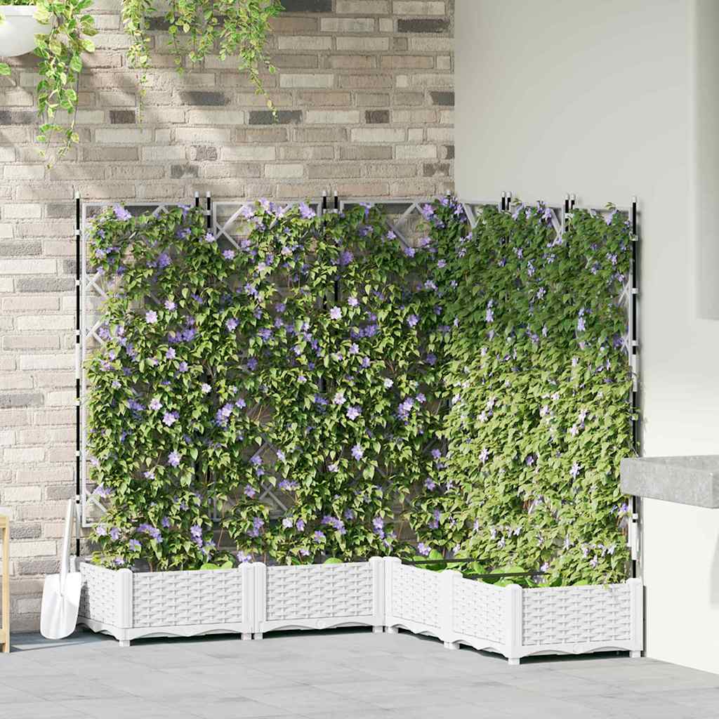 Garten-Pflanzgefäß 5 pcs Weiß 120 x 120 x 125,5 cm Kunststoff