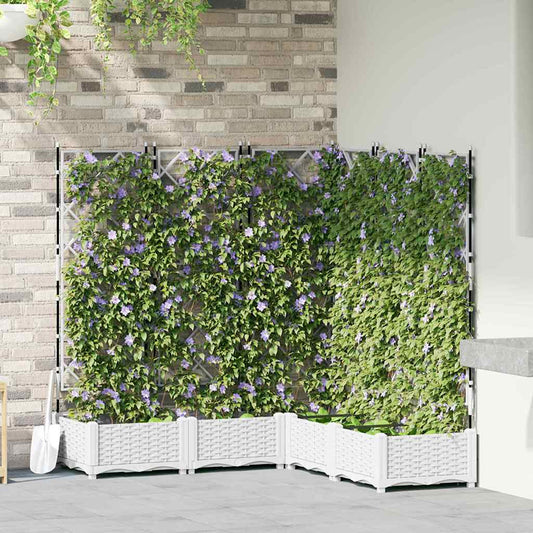 Garten-Pflanzgefäß 5 pcs Weiß 120 x 120 x 125,5 cm Kunststoff