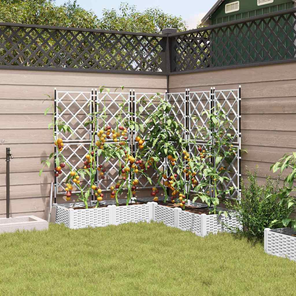 Garten-Pflanzgefäß 5 pcs Weiß 120 x 120 x 125,5 cm Kunststoff
