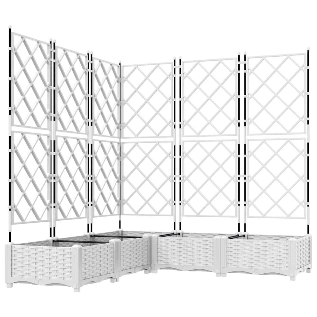 Garten-Pflanzgefäß 5 pcs Weiß 120 x 120 x 125,5 cm Kunststoff