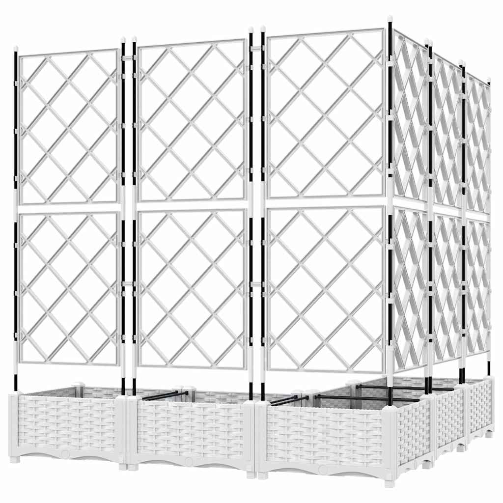 Garten-Pflanzgefäß 5 pcs Weiß 120 x 120 x 125,5 cm Kunststoff