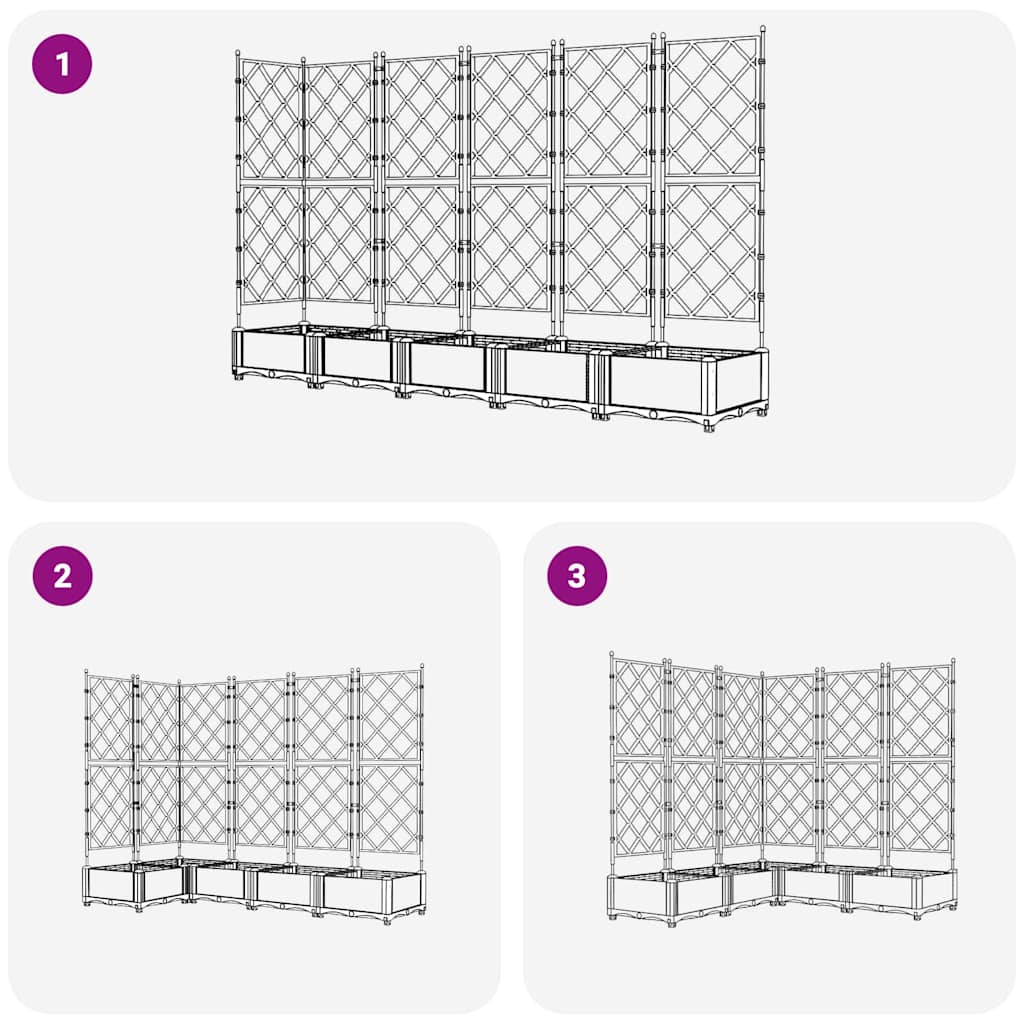 Garten-Pflanzgefäß 5 pcs Weiß 120 x 120 x 125,5 cm Kunststoff
