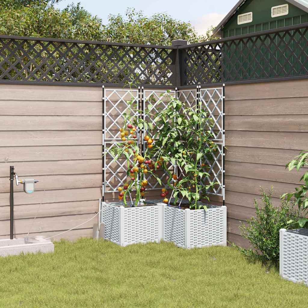 Garten-Pflanzgefäß 3 pcs Weiß Kunststoff