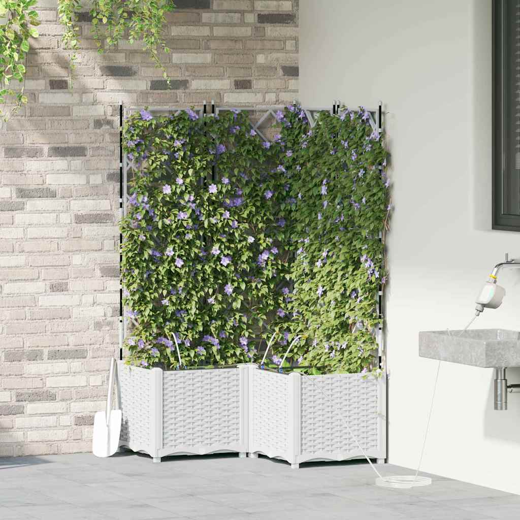 Garten-Pflanzgefäß 3 pcs Weiß Kunststoff
