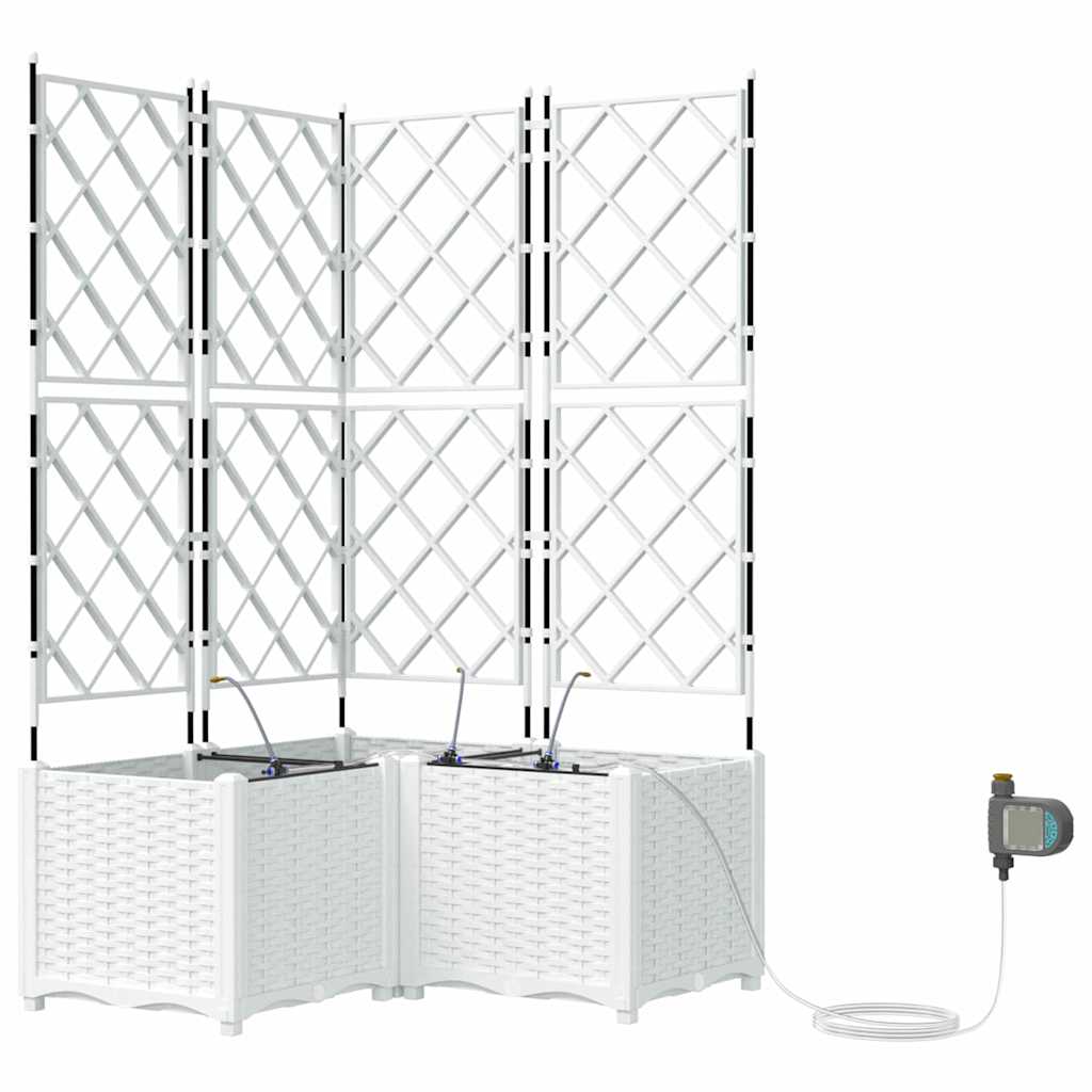 Garten-Pflanzgefäß 3 pcs Weiß Kunststoff