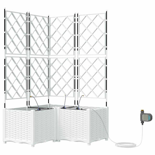 Garten-Pflanzgefäß 3 pcs Weiß Kunststoff