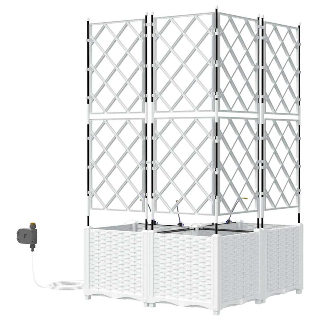 Garten-Pflanzgefäß 3 pcs Weiß Kunststoff