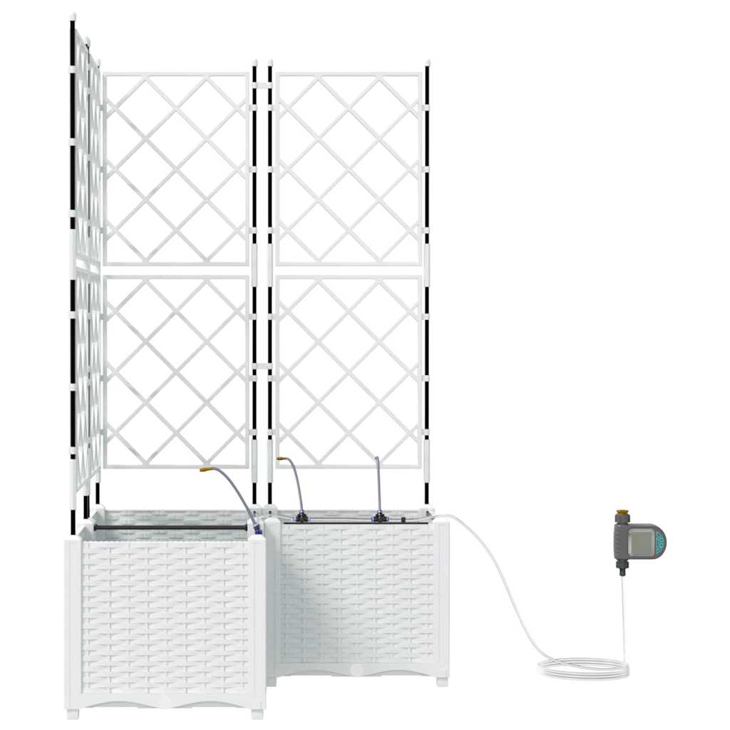 Garten-Pflanzgefäß 3 pcs Weiß Kunststoff