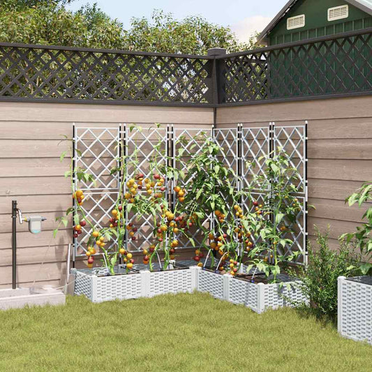 Garten-Pflanzgefäß 5 pcs Weiß Kunststoff
