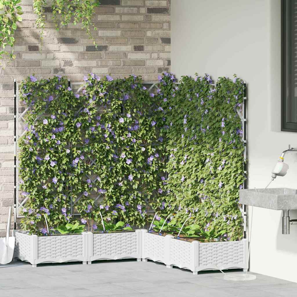 Garten-Pflanzgefäß 5 pcs Weiß Kunststoff