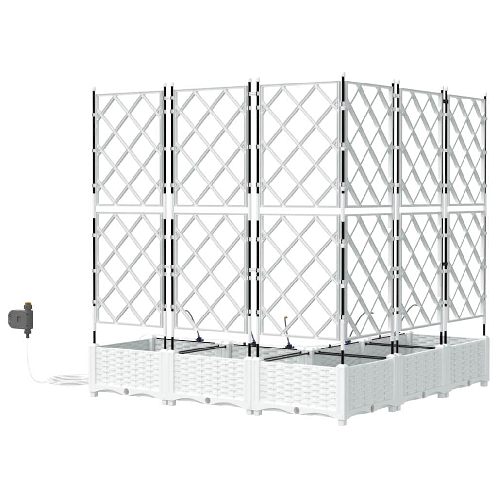 Garten-Pflanzgefäß 5 pcs Weiß Kunststoff