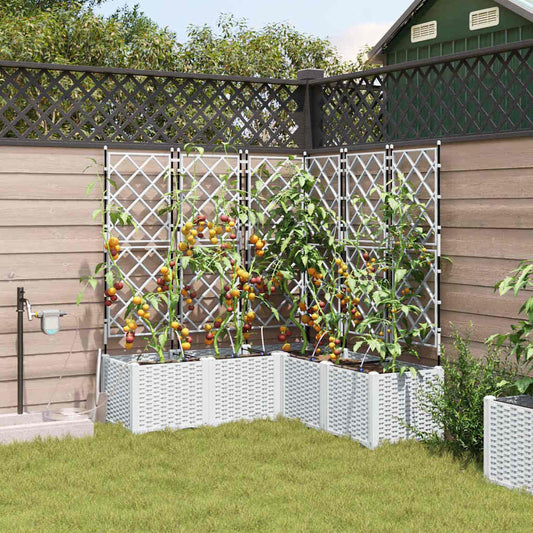 Garten-Pflanzgefäß 5 pcs Weiß Kunststoff