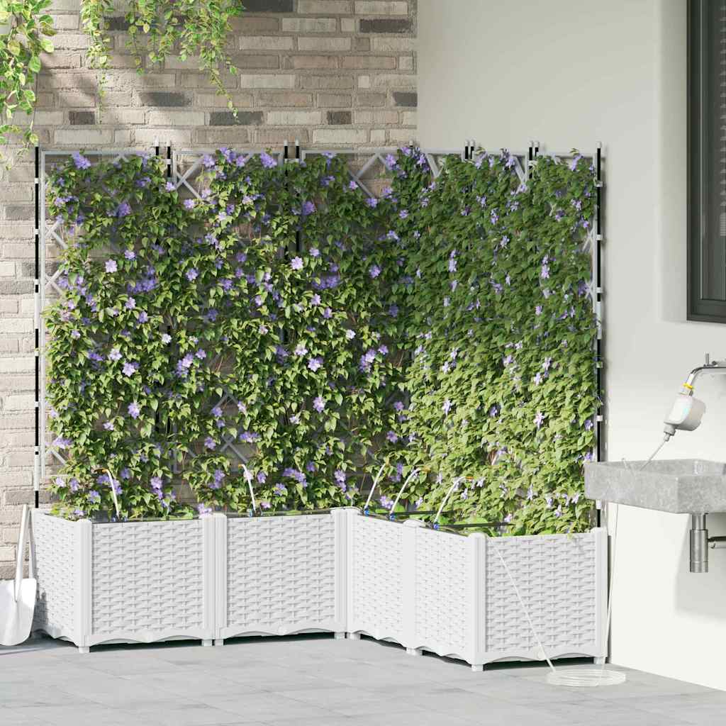 Garten-Pflanzgefäß 5 pcs Weiß Kunststoff