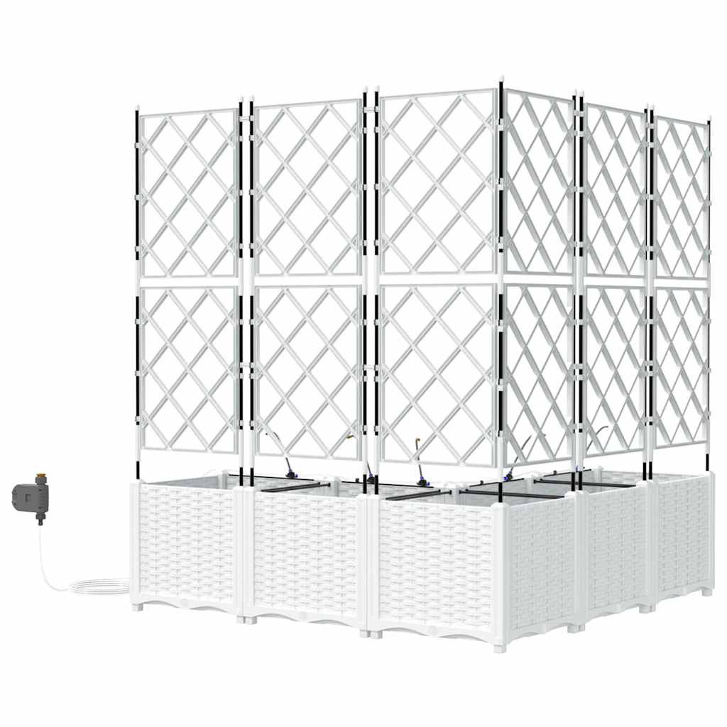 Garten-Pflanzgefäß 5 pcs Weiß Kunststoff