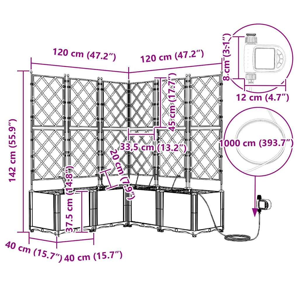 Garten-Pflanzgefäß 5 pcs Weiß Kunststoff