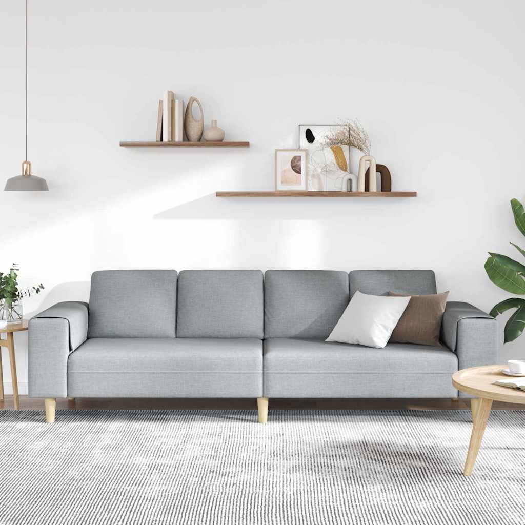 Wohnzimmer Couch Hellgrau 250 x 77 x 76 cm Polyester
