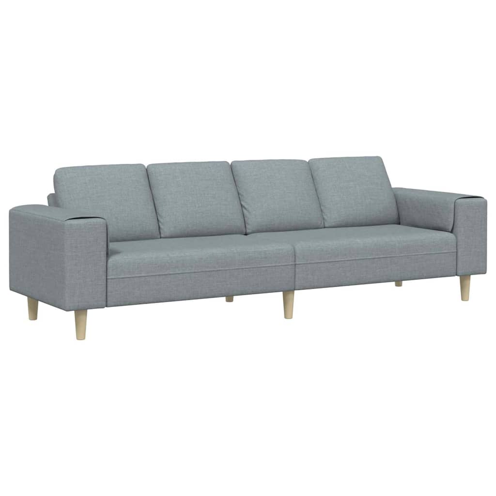 Wohnzimmer Couch Hellgrau 250 x 77 x 76 cm Polyester