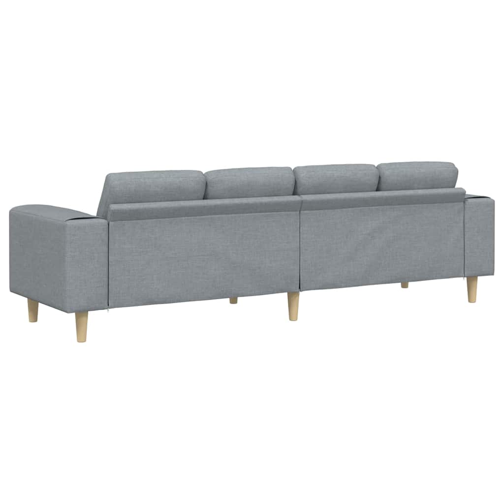 Wohnzimmer Couch Hellgrau 250 x 77 x 76 cm Polyester
