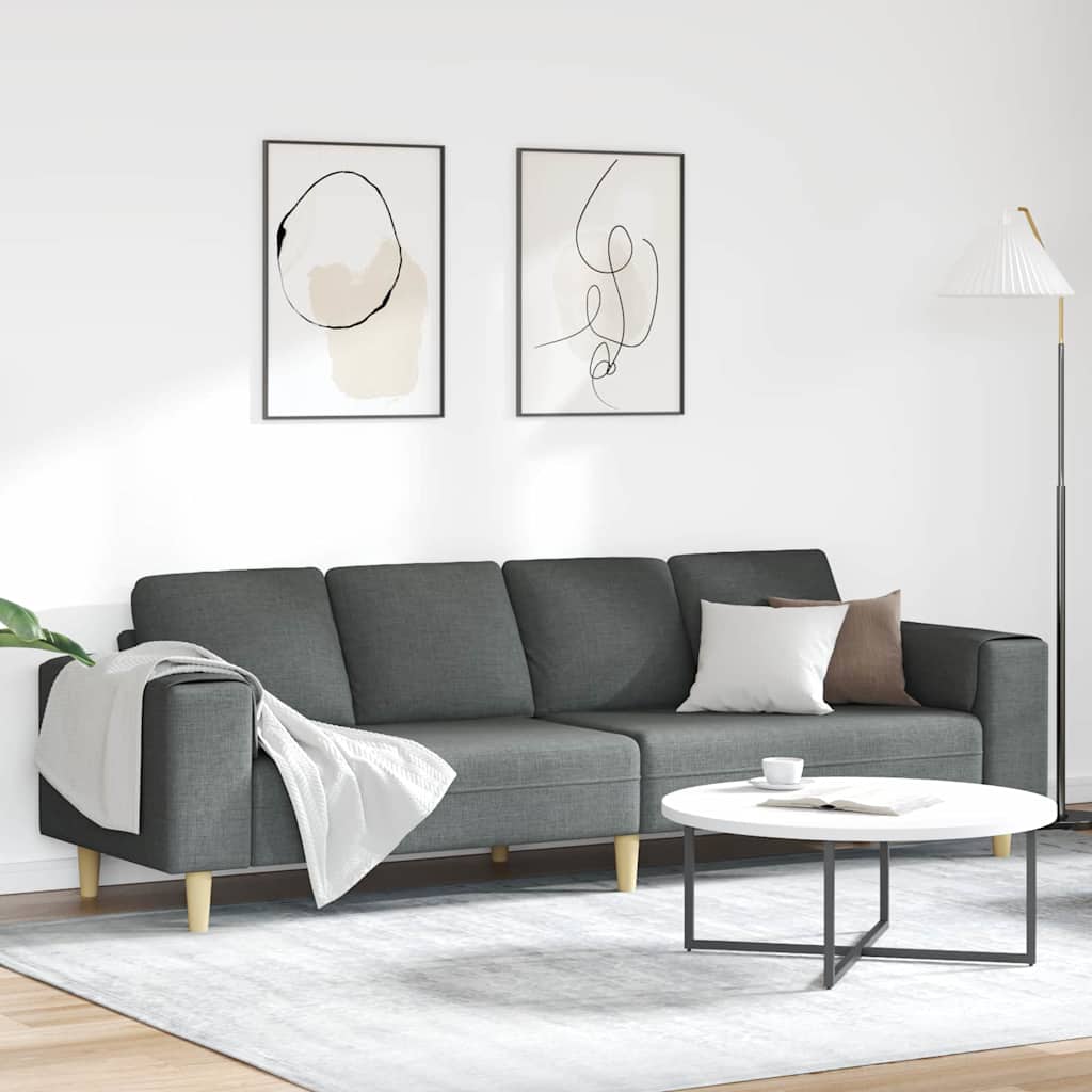 Wohnzimmer Couch Dunkelgrau 250 x 77 x 76 cm Polyester