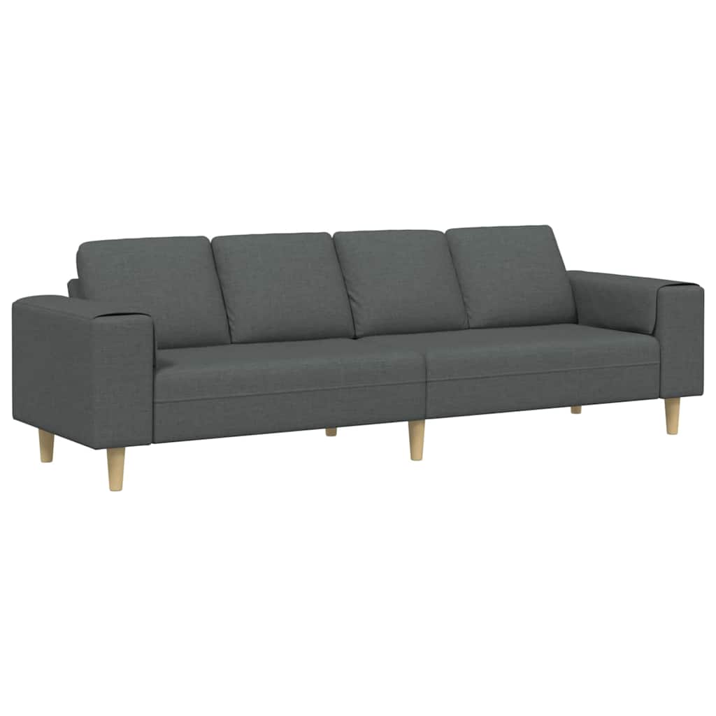 Wohnzimmer Couch Dunkelgrau 250 x 77 x 76 cm Polyester