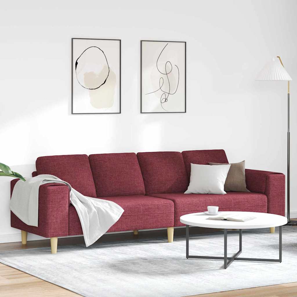 Wohnzimmer Couch Weinrot 250 x 77 x 76 cm Polyester
