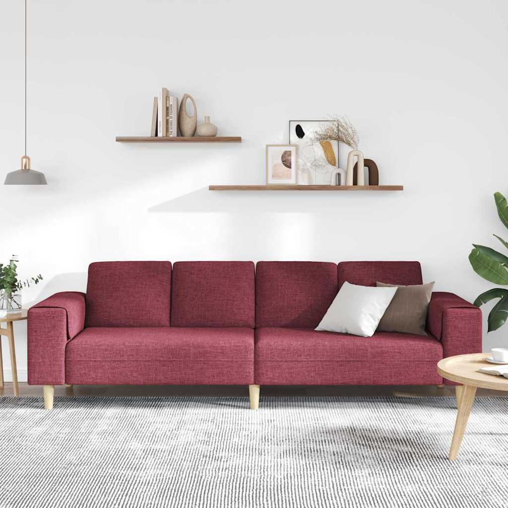 Wohnzimmer Couch Weinrot 250 x 77 x 76 cm Polyester