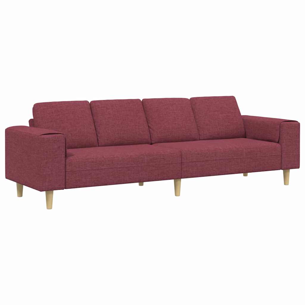 Wohnzimmer Couch Weinrot 250 x 77 x 76 cm Polyester