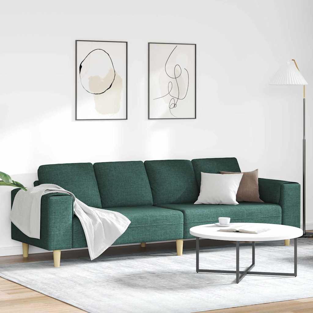 Wohnzimmer Couch Dunkelgrün 250 x 77 x 76 cm Polyester