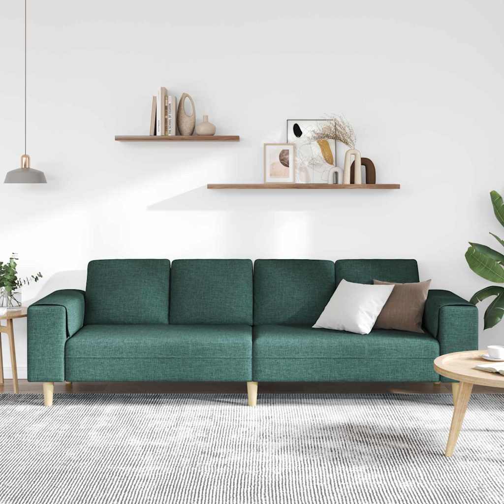 Wohnzimmer Couch Dunkelgrün 250 x 77 x 76 cm Polyester