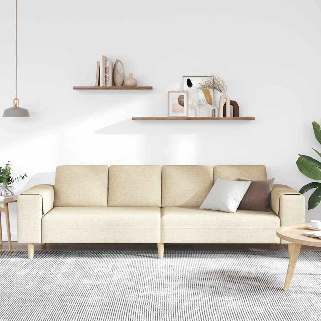 Wohnzimmer Couch Creme 250 x 77 x 76 cm Polyester