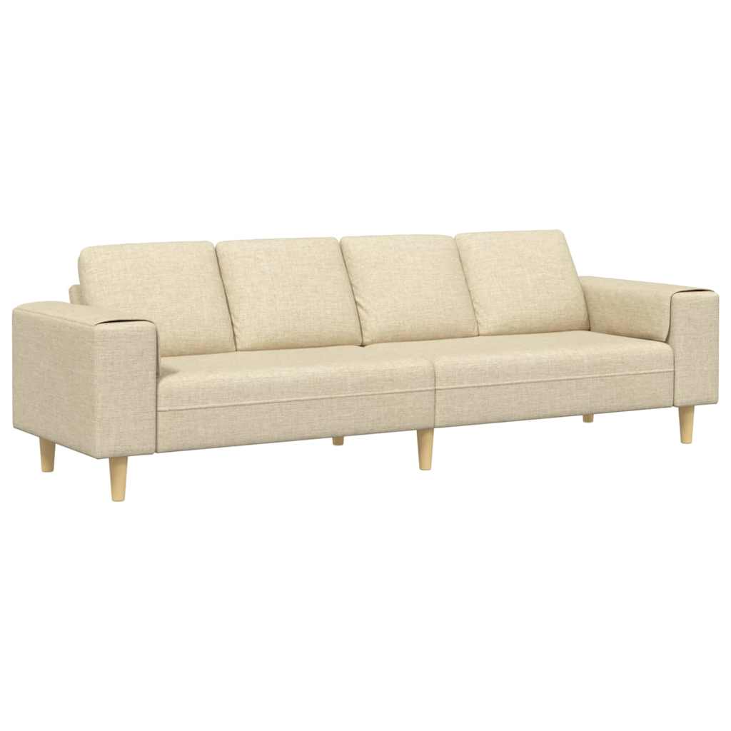 Wohnzimmer Couch Creme 250 x 77 x 76 cm Polyester