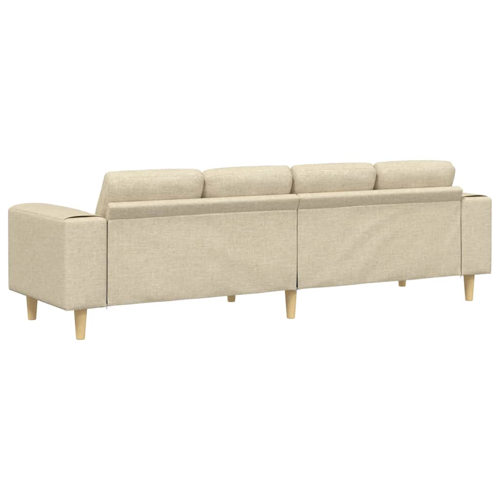 Wohnzimmer Couch Creme 250 x 77 x 76 cm Polyester