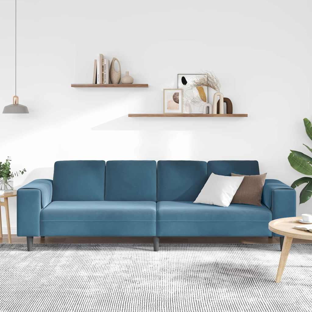 Wohnzimmer Couch Blau 250 x 77 x 76 cm
