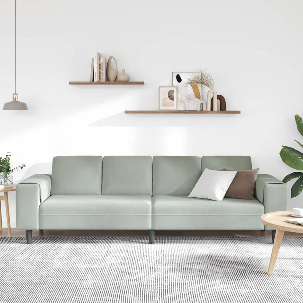 Wohnzimmer Couch Hellgrau 250 x 77 x 76 cm