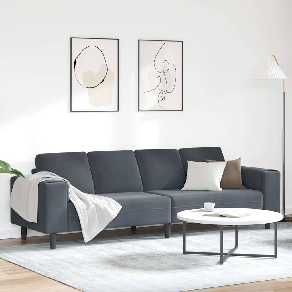 Wohnzimmer Couch Dunkelgrau 250 x 77 x 76 cm