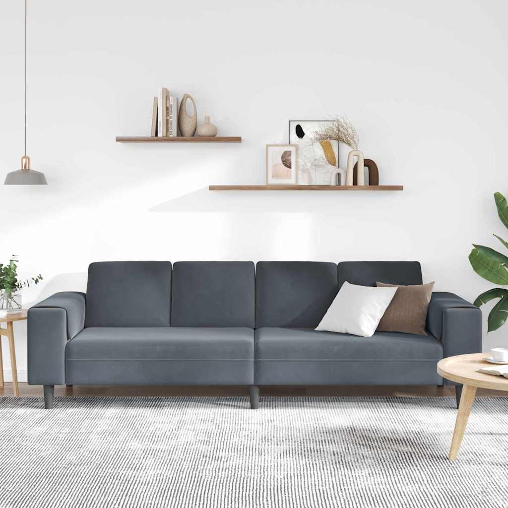 Wohnzimmer Couch Dunkelgrau 250 x 77 x 76 cm