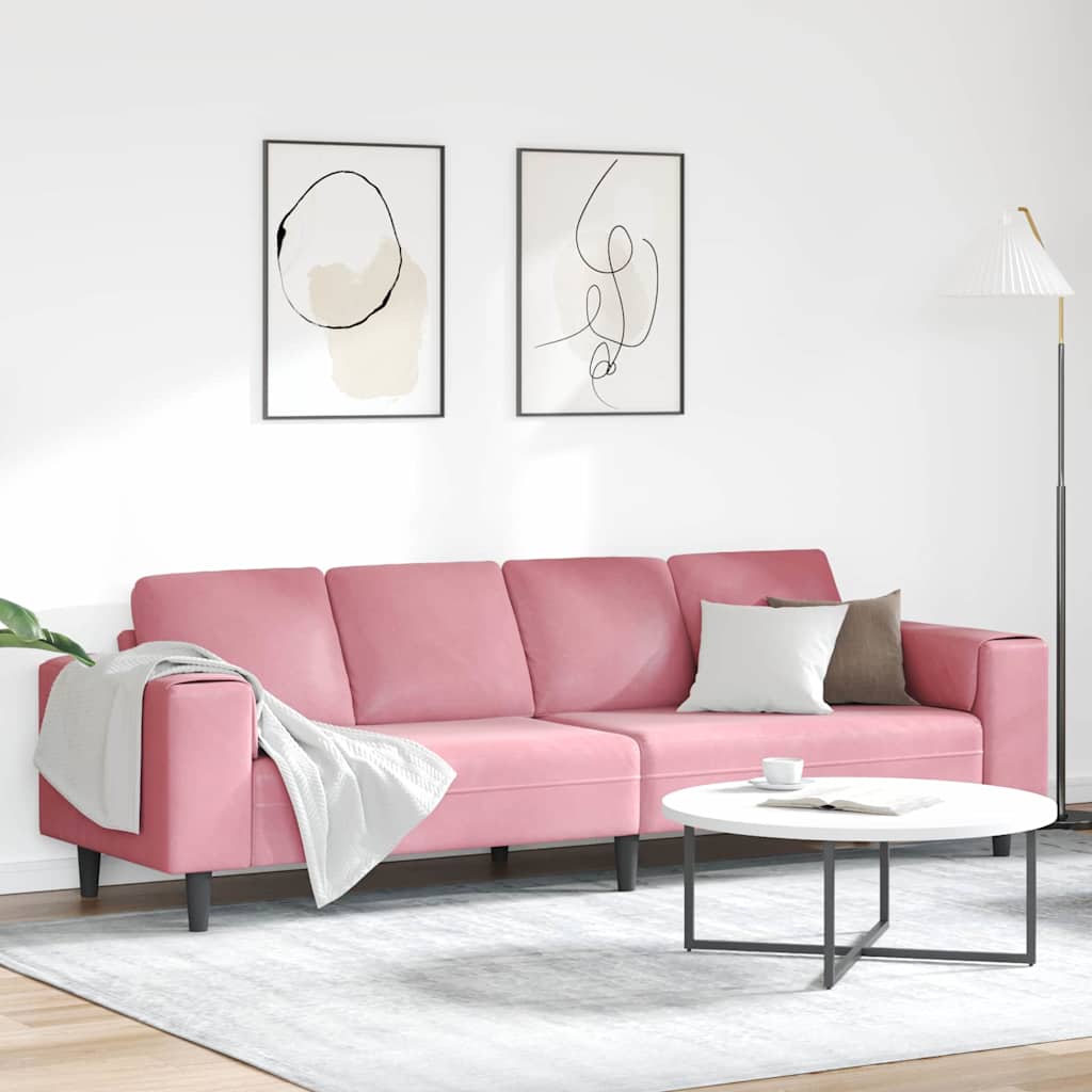 Wohnzimmer Couch Rosa 250 x 77 x 76 cm