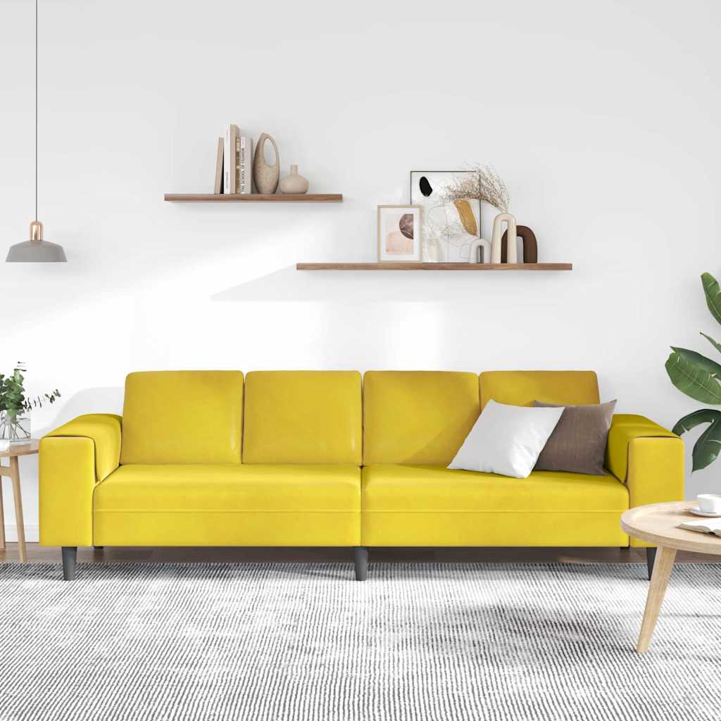Wohnzimmer Couch Gelb 250 x 77 x 76 cm