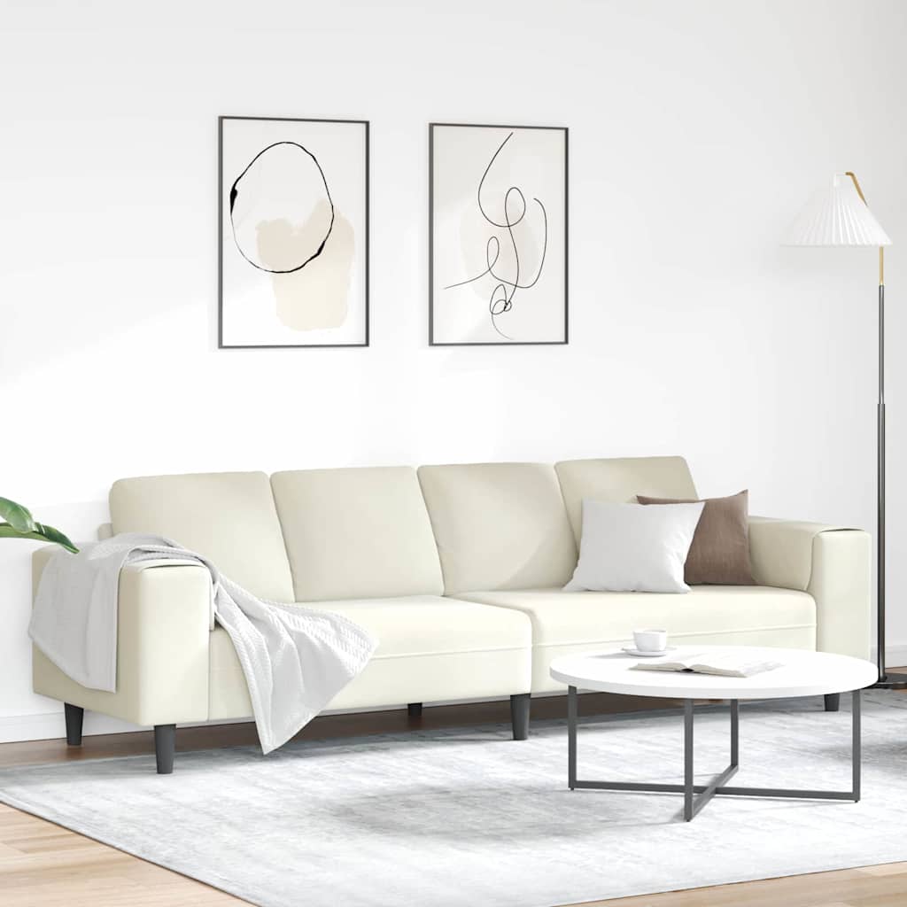 Wohnzimmer Couch Creme 250 x 77 x 76 cm
