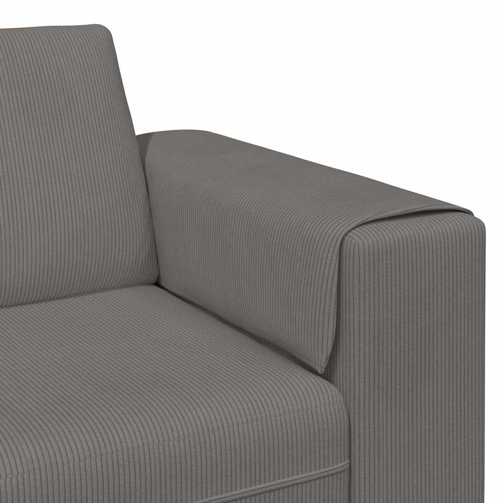 Sofa Hellgrau 250 x 77 x 76 cm Cordstoff
