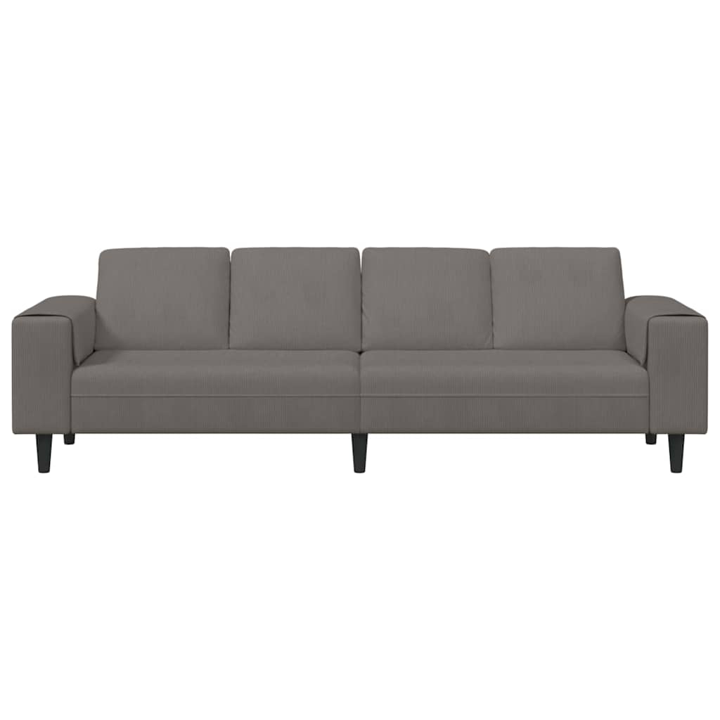 Sofa Hellgrau 250 x 77 x 76 cm Cordstoff