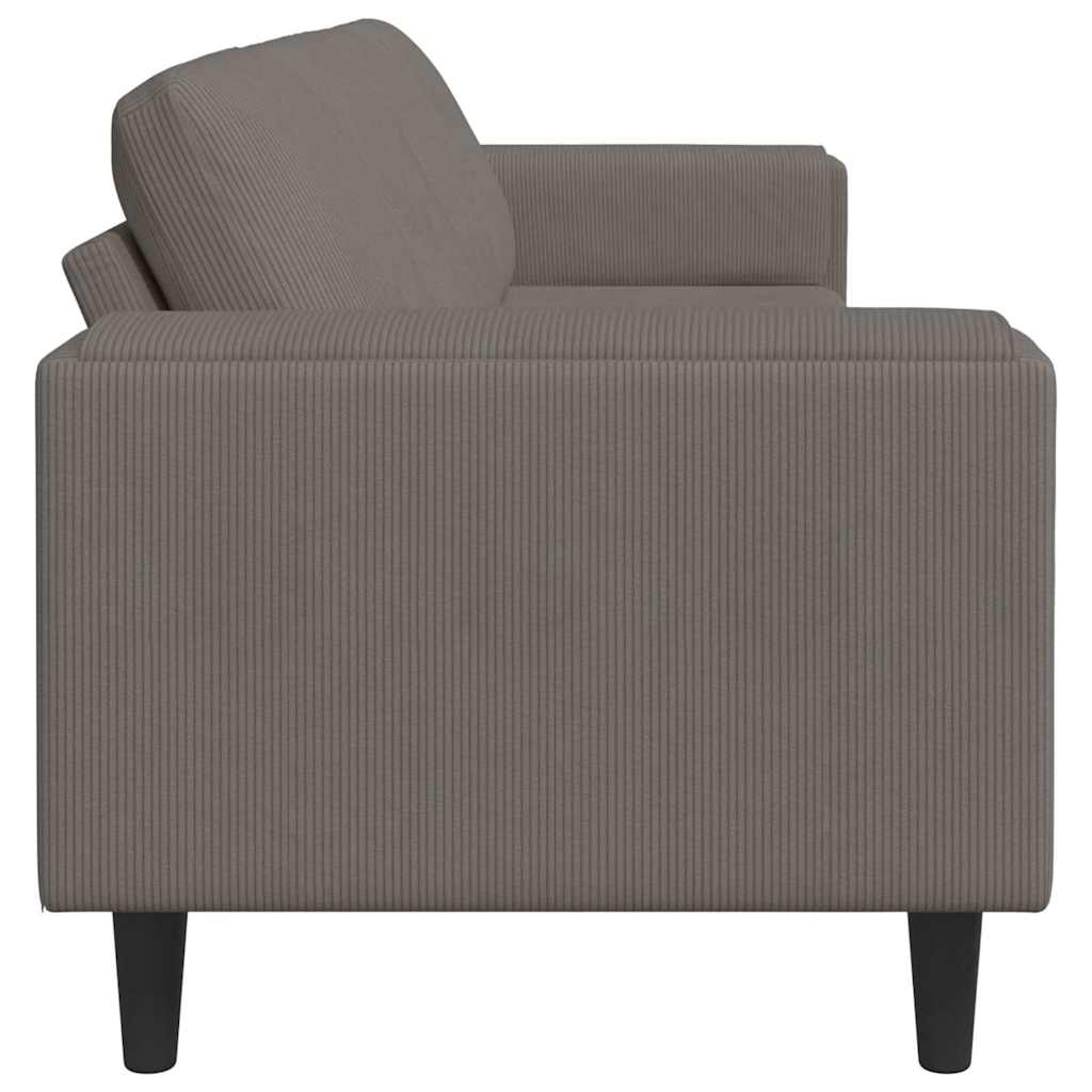 Sofa Hellgrau 250 x 77 x 76 cm Cordstoff
