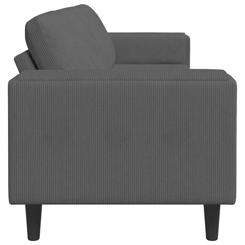 Sofa Dunkelgrau 250 x 77 x 76 cm Cordstoff