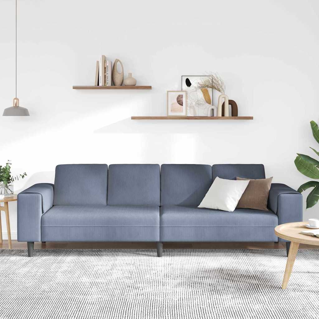 Sofa Blau 250 x 77 x 76 cm Cordstoff